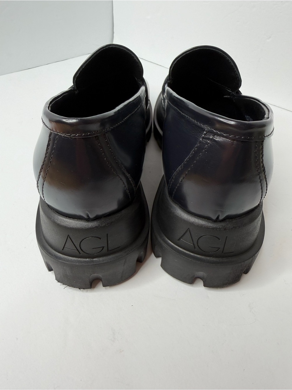 AGL Monique chunky sole leather loafers in black leather Women's EU 39/ 8.5-9 US - Picture 7 of 15
